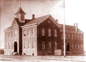 Historic Photo of City Hall, then the East Helena elementary school, after the 1935 earthquake.