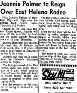July 3, 1966, East Helena Rodeo Queen Newspaper article.
